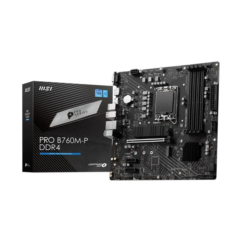 MSI PRO B760M-P DDR4 4600MHZ 1XHDMI 1XDP 2XM.2 USB 3.2 ATX 1700P (12. / 13. VE 14. Nesil İşlemci Uyumlu)