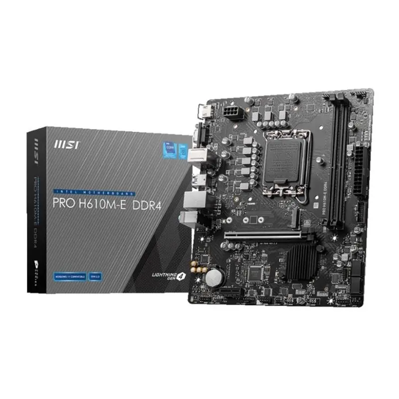 MSI PRO H610M-E DDR4 3200MHZ 1XVGA 1XHDMI 1XM.2 USB 3.2 MATX 1700P (12. / 13. VE 14.Nesil İşlemci Uyumlu)