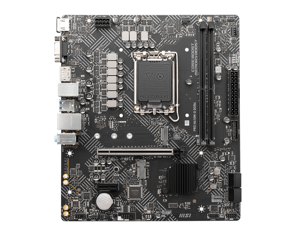 MSI PRO H610M-G DDR4 3200MHZ 1XVGA 1XHDMI 1XDP 1XM.2 USB 3.2 MATX 1700P (12. / 13. VE 14. Nesil İşlemci Uyumlu)