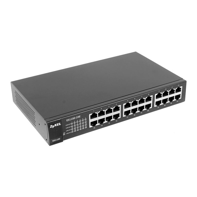 Zyxel Es1100-24e 24 Port, Megabit, Yönetilmez, Fast-ethernet, Sessiz, Masaüstü Switch