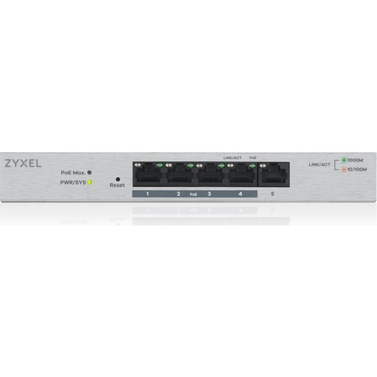 Zyxel GS1200-5HP 5 Port 4 Port Poe+ 10-100-1000 Yönetilebilir Switch