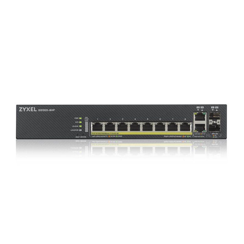 Zyxel GS1920-8HP V2 8 Port PoE+ Web Yönetilebilir Gigabit Switch