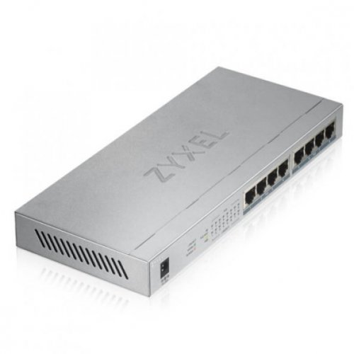Zyxel Gs1008hp, 8 Port, Gigabit, 8 Port Poe 60w, Yönetilemez, Masaüstü Switch